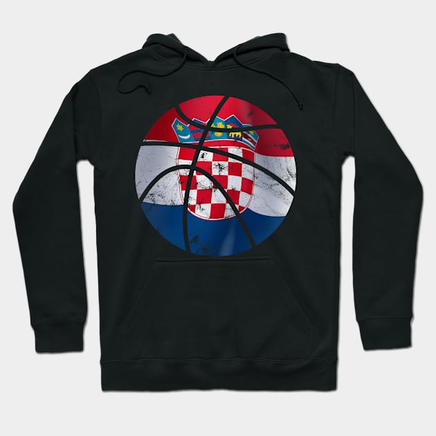 Croatia Hrvatska Basketball Hoodie by Rayrock76